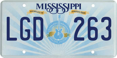 MS license plate LGD263