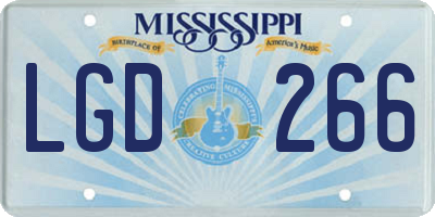 MS license plate LGD266