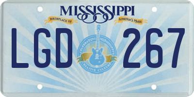 MS license plate LGD267