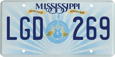 MS license plate LGD269