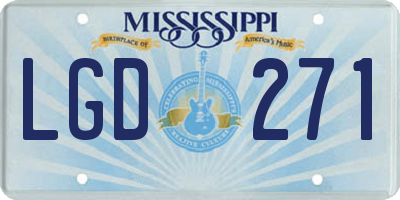 MS license plate LGD271