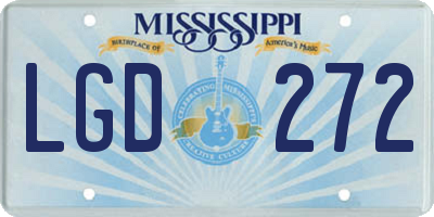 MS license plate LGD272