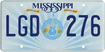 MS license plate LGD276