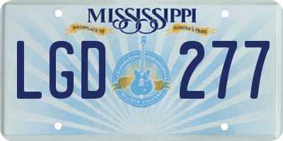 MS license plate LGD277