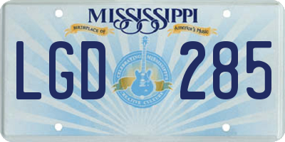 MS license plate LGD285