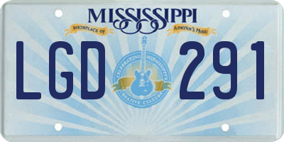 MS license plate LGD291