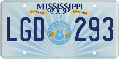 MS license plate LGD293