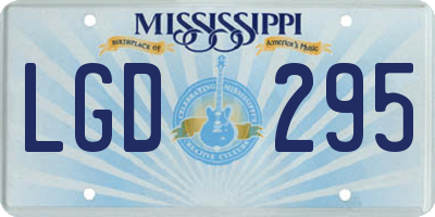 MS license plate LGD295