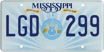 MS license plate LGD299
