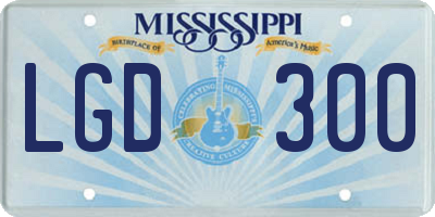 MS license plate LGD300