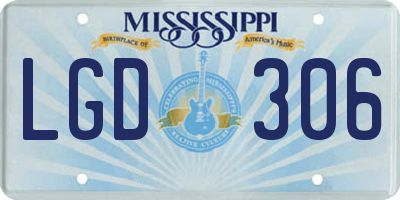MS license plate LGD306