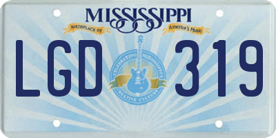 MS license plate LGD319