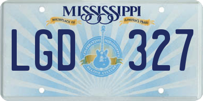 MS license plate LGD327