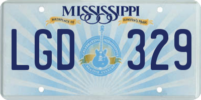 MS license plate LGD329
