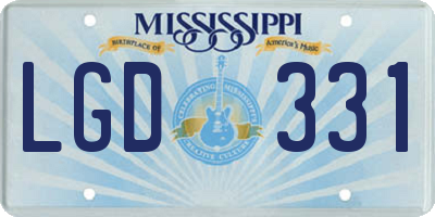 MS license plate LGD331