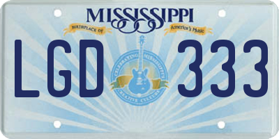 MS license plate LGD333