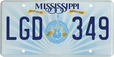 MS license plate LGD349