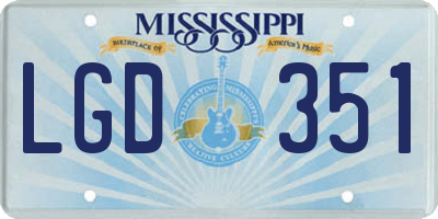 MS license plate LGD351
