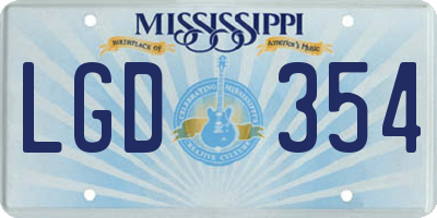 MS license plate LGD354