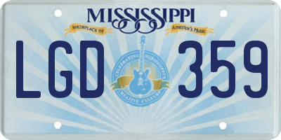 MS license plate LGD359