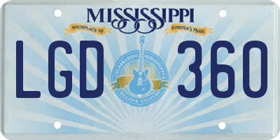 MS license plate LGD360
