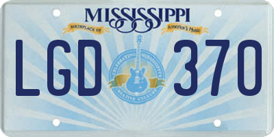 MS license plate LGD370