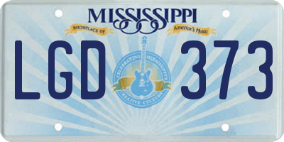 MS license plate LGD373