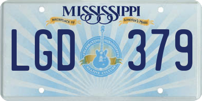 MS license plate LGD379