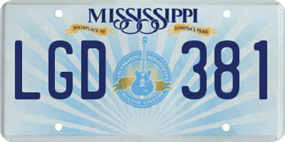 MS license plate LGD381