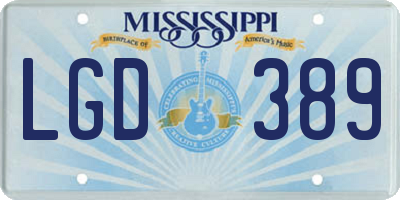 MS license plate LGD389