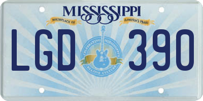 MS license plate LGD390