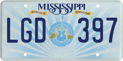 MS license plate LGD397