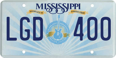 MS license plate LGD400