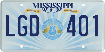 MS license plate LGD401