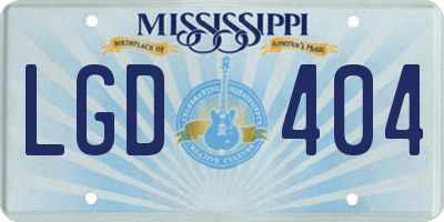 MS license plate LGD404