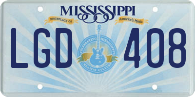 MS license plate LGD408