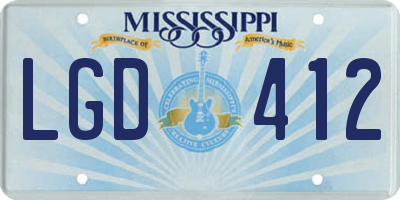 MS license plate LGD412