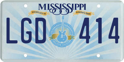 MS license plate LGD414