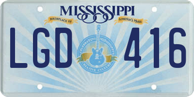 MS license plate LGD416