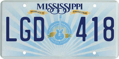 MS license plate LGD418