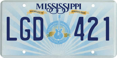 MS license plate LGD421