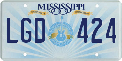 MS license plate LGD424