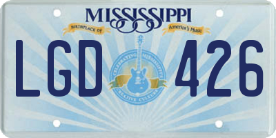 MS license plate LGD426