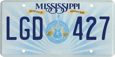 MS license plate LGD427