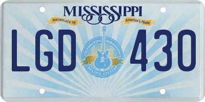 MS license plate LGD430