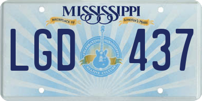 MS license plate LGD437