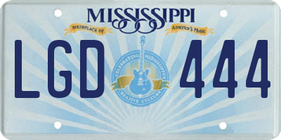MS license plate LGD444
