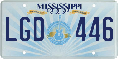 MS license plate LGD446