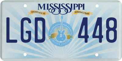 MS license plate LGD448