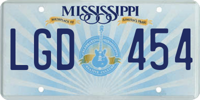 MS license plate LGD454